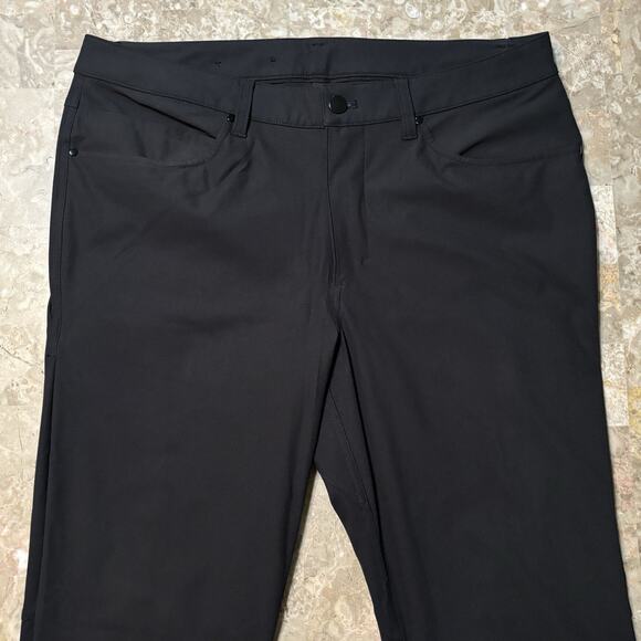 Lululemon Pants Mens 34x30 Black Commission ABC Slim Fit Golf Performance M5AD9S - Picture 1 of 12
